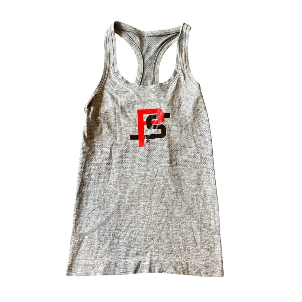 Lululemon Swiftly Racerback Tank Womens 2 Gray ProSkills Logo Running Workout